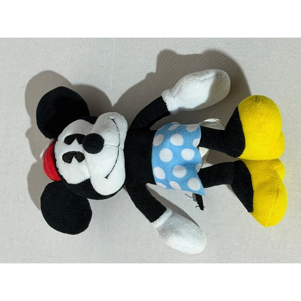 Disney Minnie Mouse Plush Stuffed Animal Blue Polka Dot Skirt Red Daisy Hat 8in - Picture 6 of 12